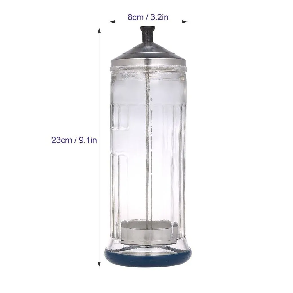 Professional Salon Barber Disinfection Jar Sterilization Container Sanitizer Glass Manicure Disinfection Cup