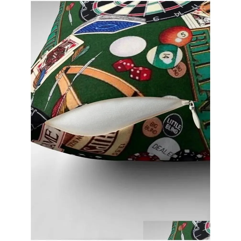 Pillow Game Room Billiards Darts & Cards Throw Elastic Cover For Sofa Christmas Cases Couch S