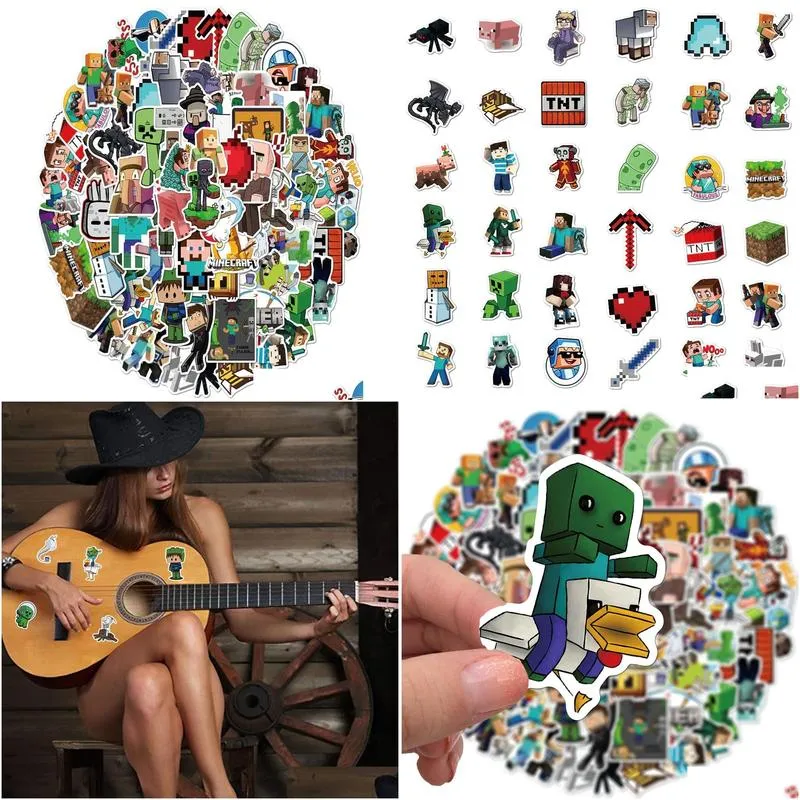 100Pcs Mixed Skateboard Sticker Adventure My World For Car Laptop Pad Bicycle Motorcycle PS4 Phone Luggage Fridge Decal Pvc