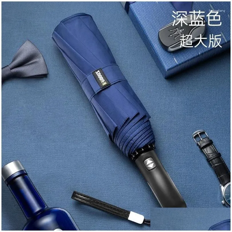 Umbrellas Fully Automatic Umbrella Men`s Oversized Reinforced and Thickened Strong Anti-storm Special Folding Car for Women Clephan