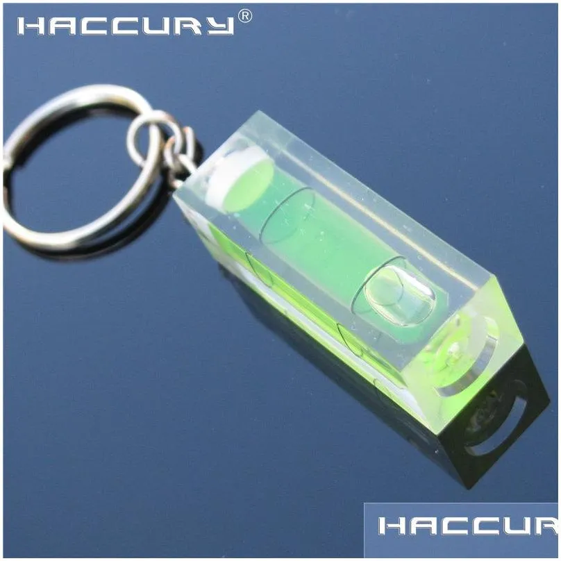 Level Measuring Instruments 20Pcs/Lot Haccury Key Chain Small Bubble Spirit Acrylic Square Instrument Size 15X15X36Mm Drop Delivery Dhdmt