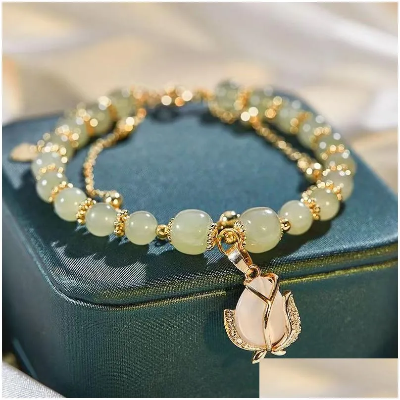 Other Fashion Accessories Step By Natural An Jade Belt Bell Bracelet Female Super Immortal Small Group Light Luxury Twin Friend Drop Otqlo