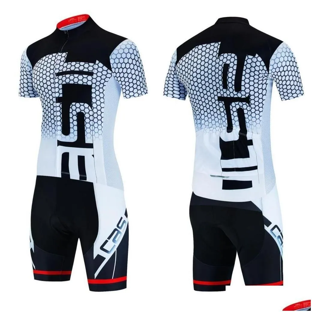 Cycling Jersey Sets Bicycles Set Mtb Mens Maillot Summer Cycle Tshirt Bib Shorts Suit Triathlon Mountain Bike Clothes Drop Delivery Sp