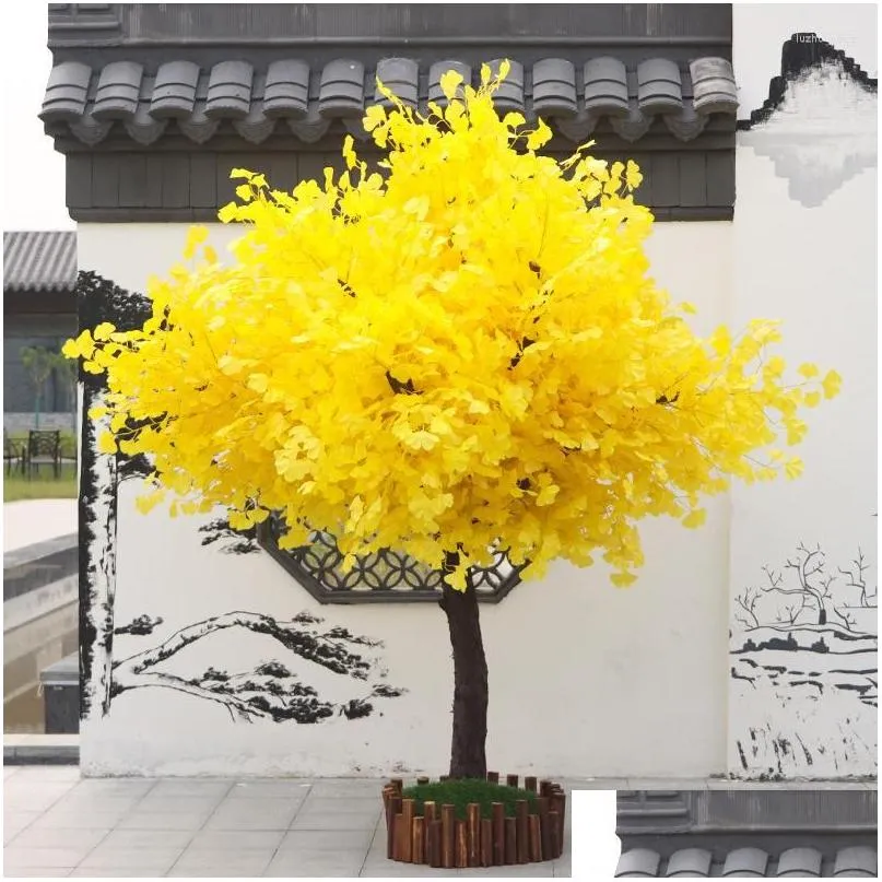 decorative flowers artificial ginkgo tree simulation large indoor and outdoor decoration wedding home garden