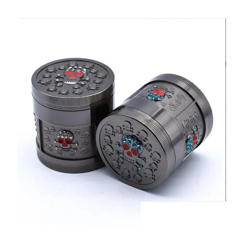 Latest Diamond Skull Head Grinders Smoking Tool 63mm 4 Layers Metal Grinder Zinc Alloy Herb Tabacco Crusher Abrader