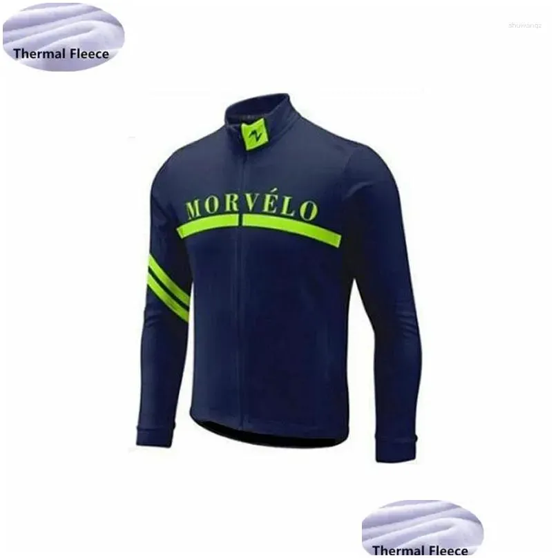 Racing Jackets MORVELO Cycling Jersey Men Clothing Bike Wear Shirt Long Sleeve Maillot Ropa Ciclismo Hombre