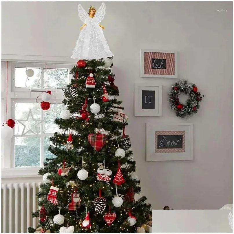 Christmas Decorations Angel Tree Topper Treetop Figurine Elegant 8in Party Favors For Home And