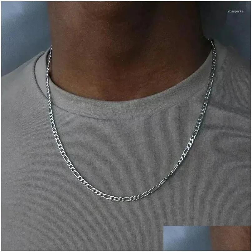 Chains 40-75cm 925 Silver 4mm Figaro Chain Necklace For Women Men Long Hip Hop Jewelry Gift