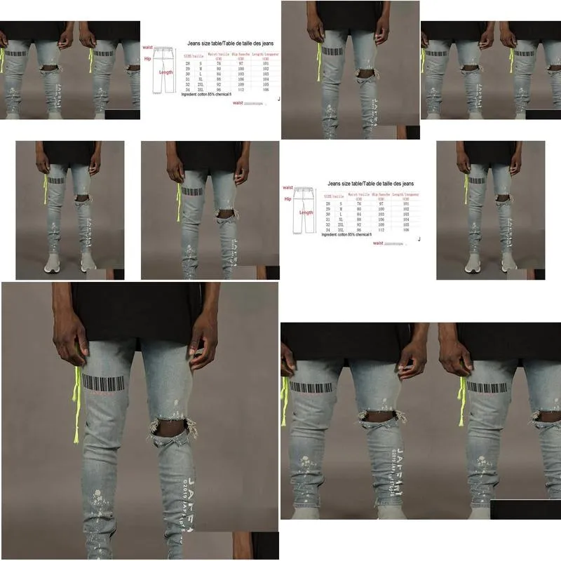 2020 Hip Hop Jeans Skinny Motorcycle Denim Pants Zipper Designer Jeans Mens Casual Men Jeans Trousers8214482