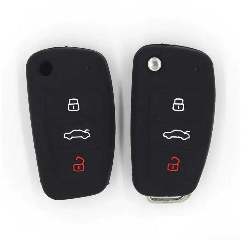 3 Button Silicone Car Remote Key Fob Shell Cover Key Case For A1 S1 A3 S3 A4 A6 RS6 TT Q3 Q77691919