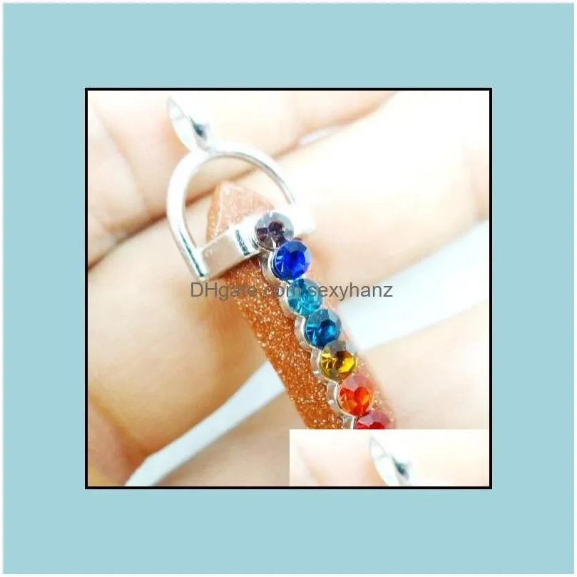Charms Natural Stone 7Chakra Pendants Quartz Rock Crystal Clear Chakras Gem Fit Druzy Necklace Making Assorted Drop Delivery Jewelry