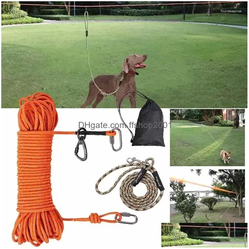 dog collars strong leashs pet leash ropes reflective training line walking with lock buckle versatile reliable