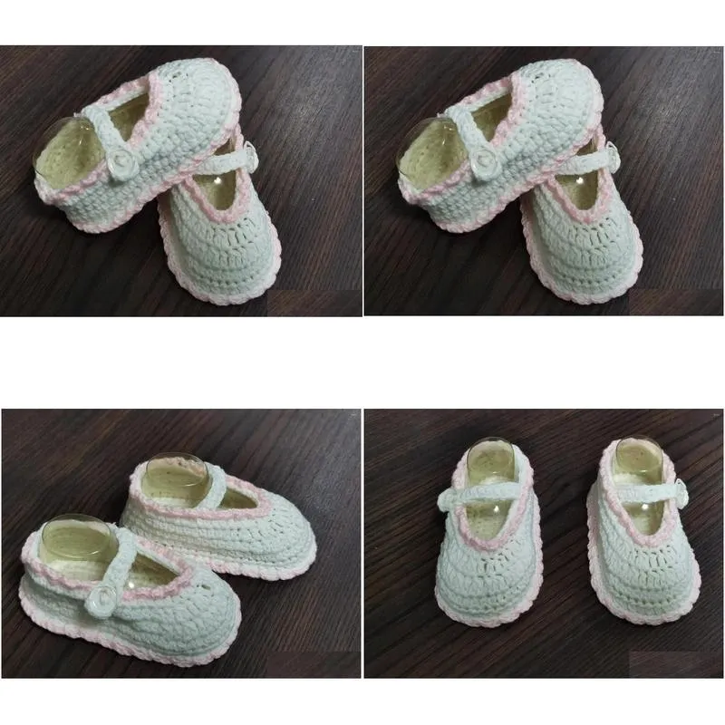 First Walkers Special Price Handmade Crochet Baby Sandals Spring Autumn Girls Shoes 11cm