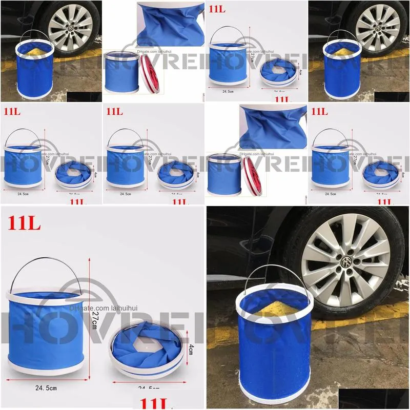 car organizer 11l multifunctional wash buckets folding bucket outdoor portable fishing retractable vehicle clean
