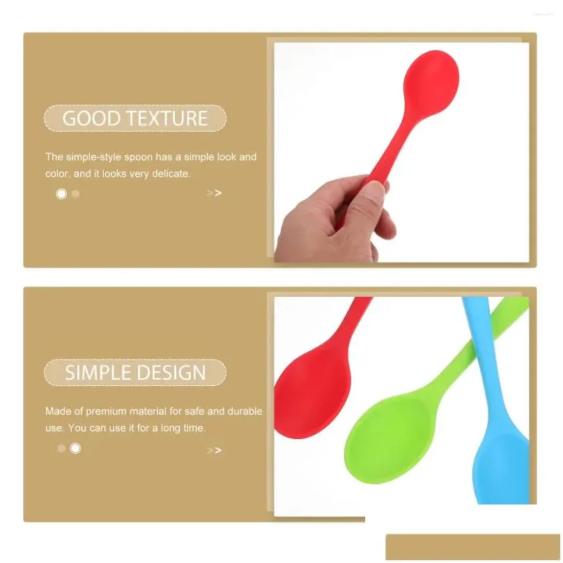 Forks Silicone Spoon Spoons For Kitchen Supplies Salad Accessories Non-stick Serving Utensils