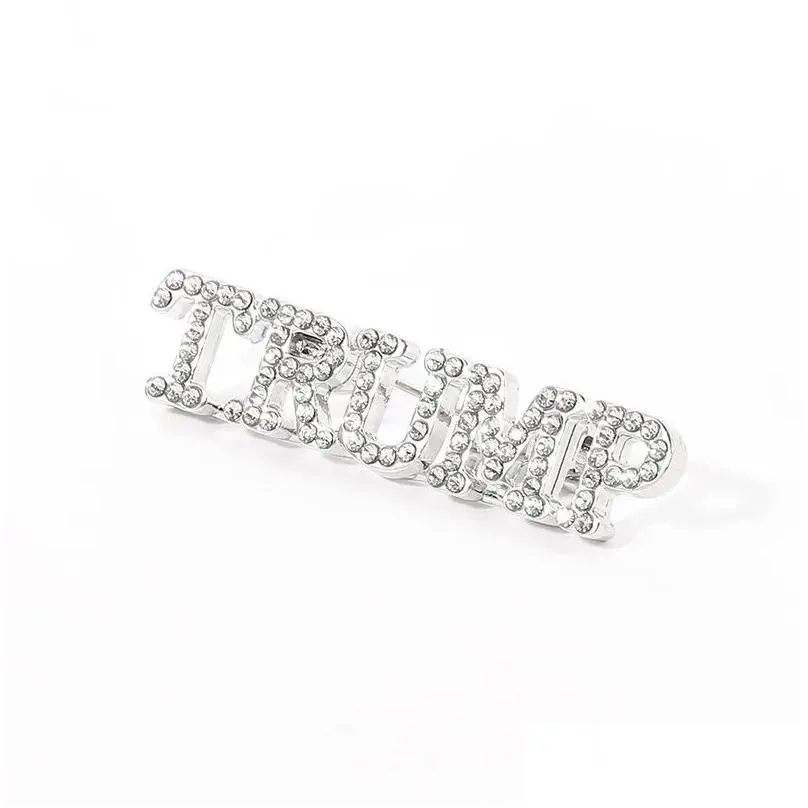 Trump Pins DIY Diamond Badge 2024 Trump Brooch