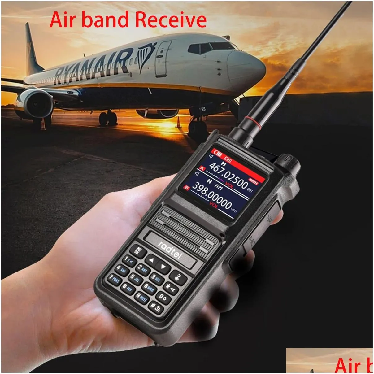 Other Sporting Goods Radtel RT470X Multibands Ham WalkieTalkies 256CH Air Band Two Way Radio Station Aviation NOAA Marine Transceiver PTT ghjrt