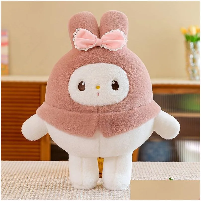 Wholesale cute Egg kuromi plush toys Children`s games Playmate sofa throw pillows room decoration