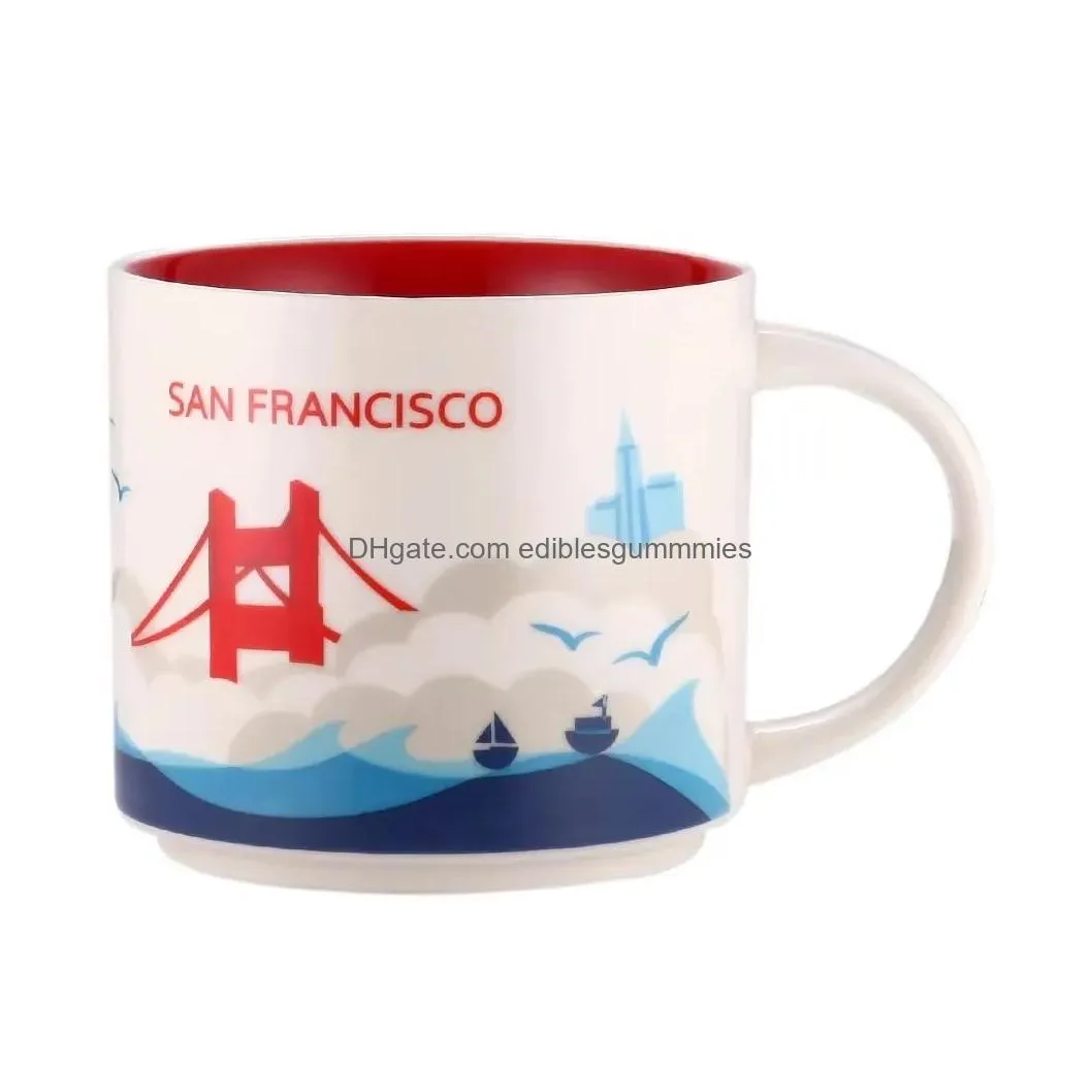 14oz capacity ceramic starbucks city mug american cities coffee mug cup with original box  city