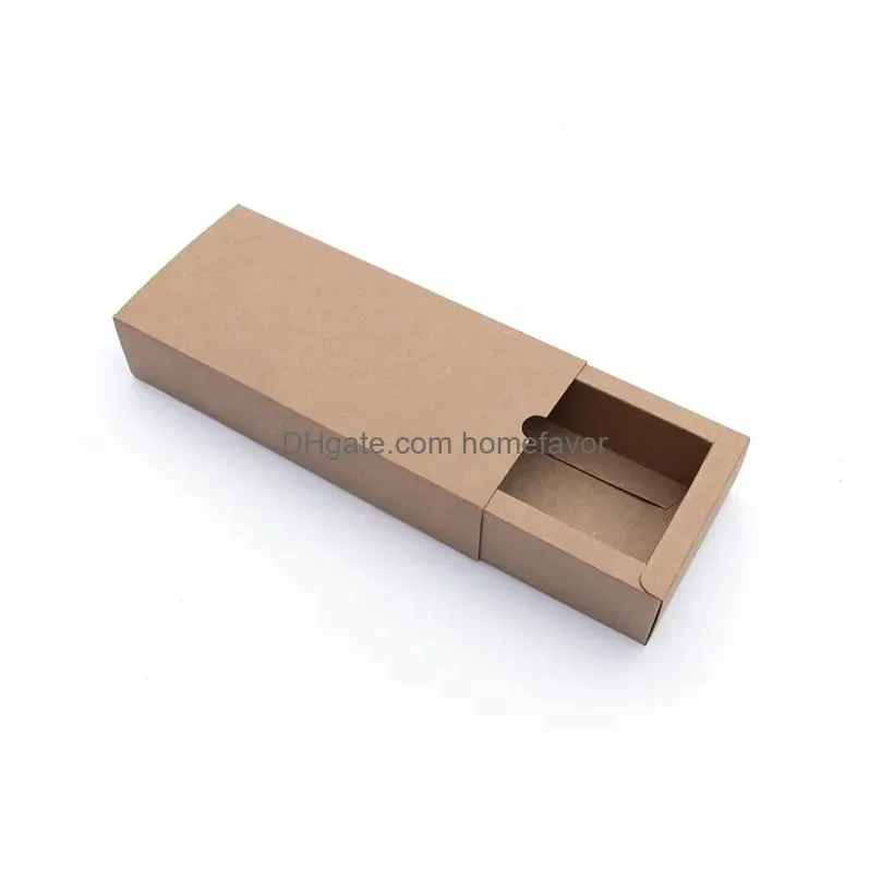 gift wrap 10pcs / brown black and white cardboard box festival party small pull-out jewelry chocolate candy packaging