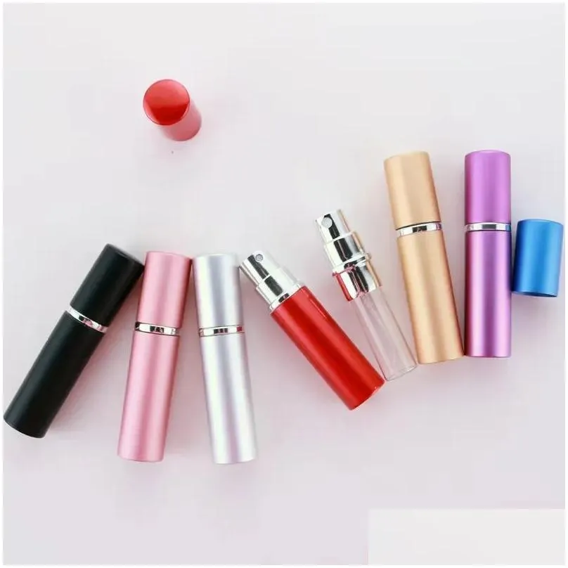 Party Favor 5Ml Per Atomizer Bottle Portable Mini Aluminum Refillable Spray Bottles Makeup Containers For Traveler S1 Drop Delivery Dhhjp