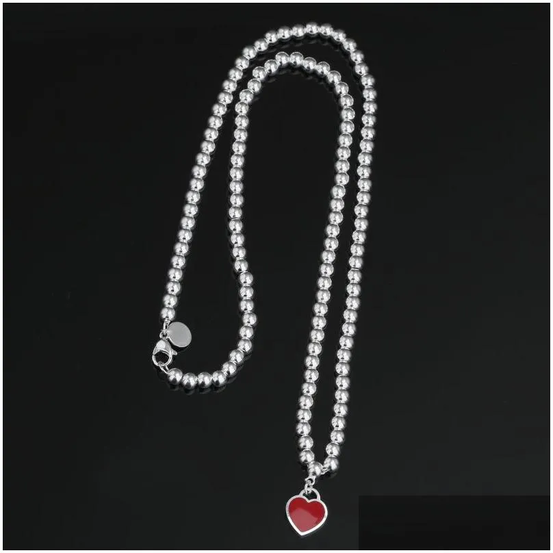 s925 beaded pendant necklace bracelets love ring multi-heart bracelet designer jewelry