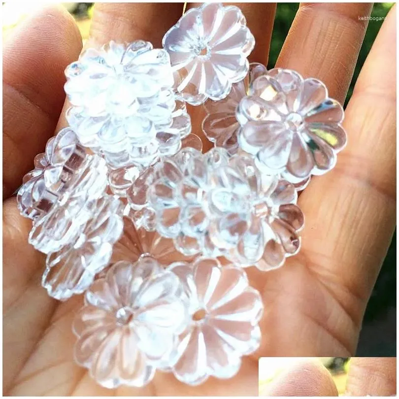 Party Decoration 100pcs 16mm Crystal Glass Clear Beads For Chandelier Parts Curtain Accessories Decor Home Window Kawaii