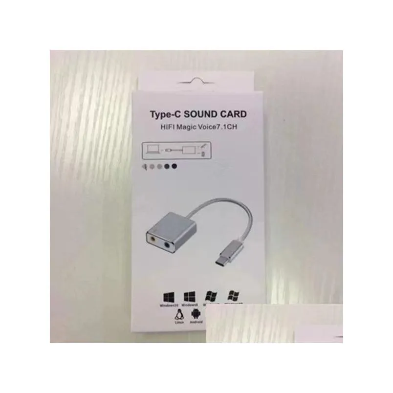 USB C Type C External Sound Cards HiFi Magic Voice Virtual 7.1 Channel Audio Card Adapter Earphone Microphone Speaker for Laptop1