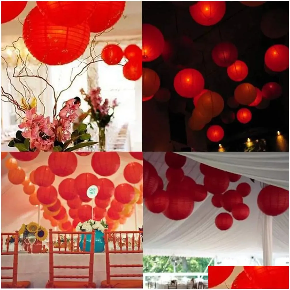 28 pcs 5 sizes chinese year decorative red paper lanterns japanese round lantern for spring festival wedding party decor 240127