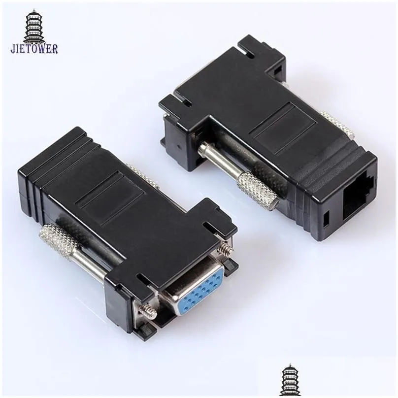 100pcs/lot Factory Price Hot Selling New VGA Extender Female To Lan Cat5 Cat5e RJ45 Ethernet Female Adapter