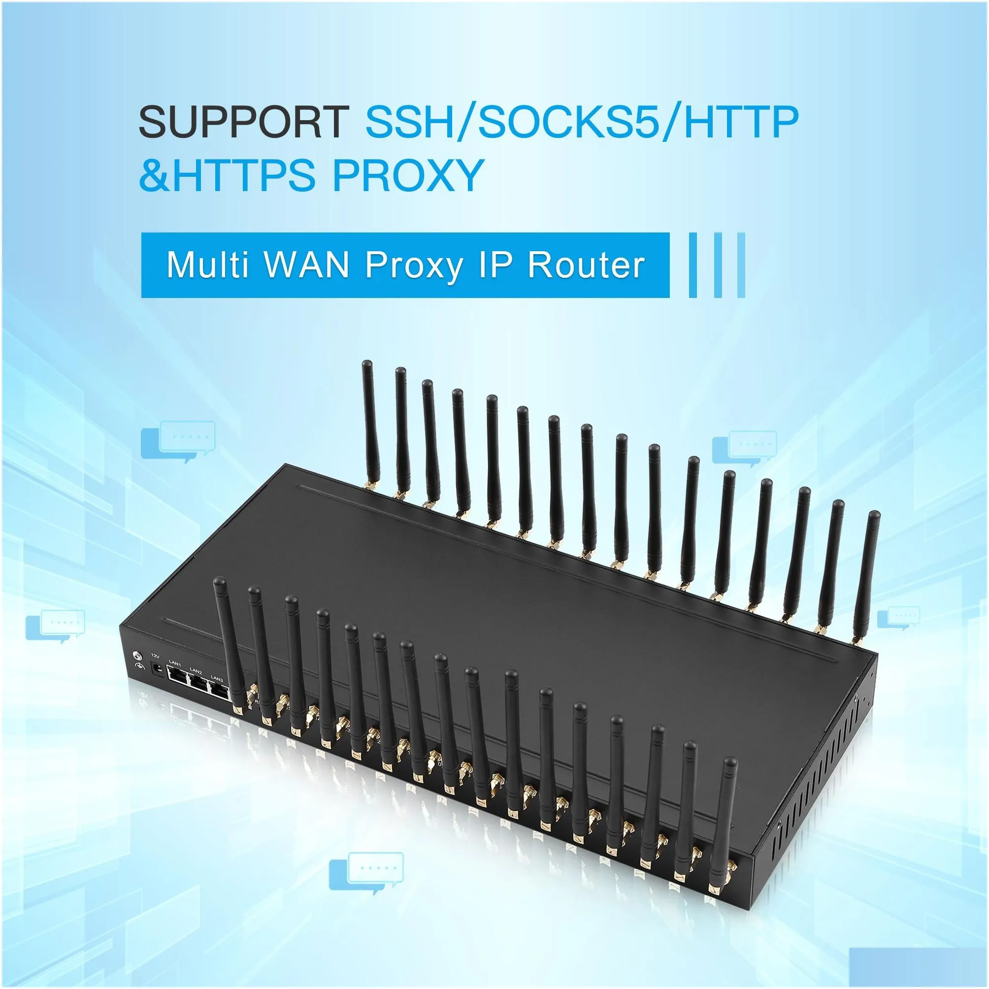 4G LTE 16 Port IP Router Create proxy Multi IP Proxy Solution Socks5 Proxy HTTP Proxy Server Gateway