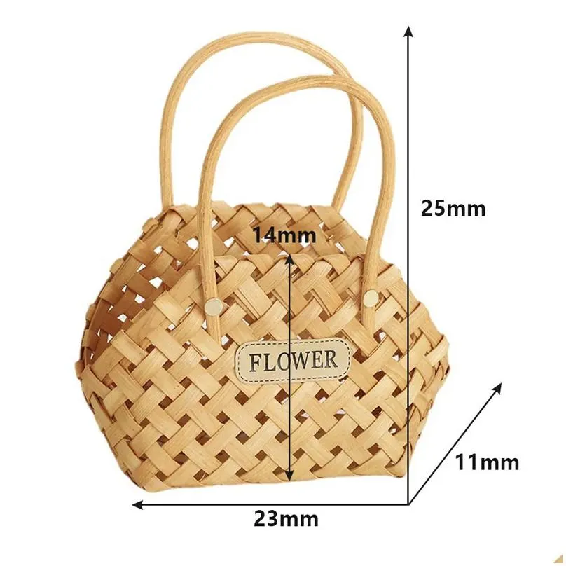 planters pots wicker woven hanging basket wall planter flower handmade rattan for home decor garden wedding 230608