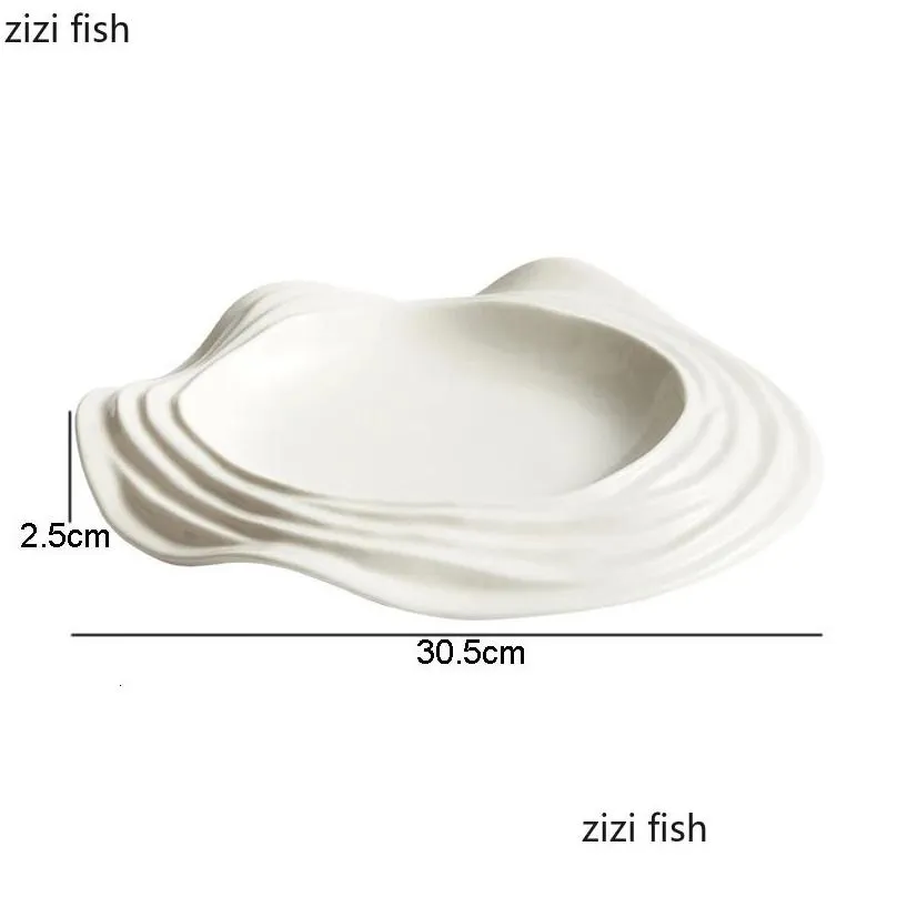 dishes plates ceramic cooking dish irregular shape speciality pasta steak plate kitchen solid color tableware sushi snack dessert