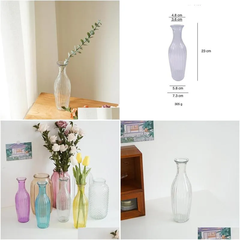 Candle Holders Flower Vase For Home Decor Glass Bonsai Terrarium Bottle Table Ornaments Handmade Nordic