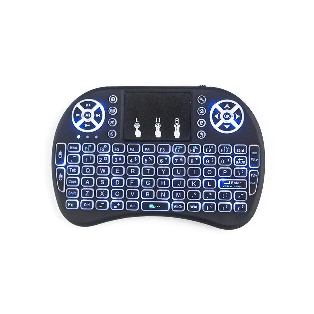 Controls Backlight i8 English 2.4GHz Wireless Keyboard Air Mouse Touchpad Handheld Backlit for Android TV BOX Mini PC