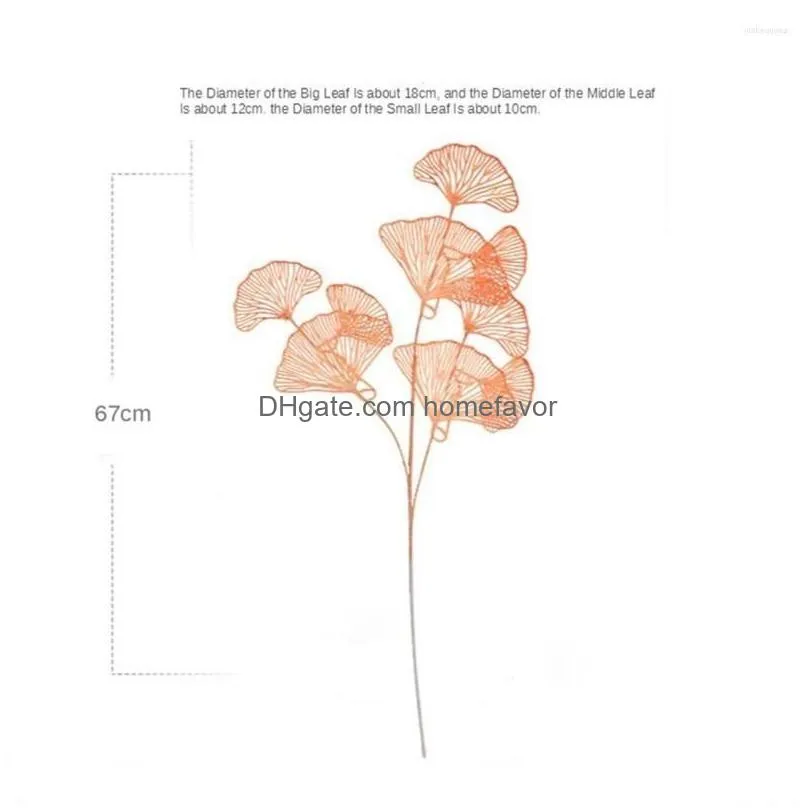 decorative flowers 1pc fake wedding ginkgo leaf branch artificial leaves home shop decor party supplies