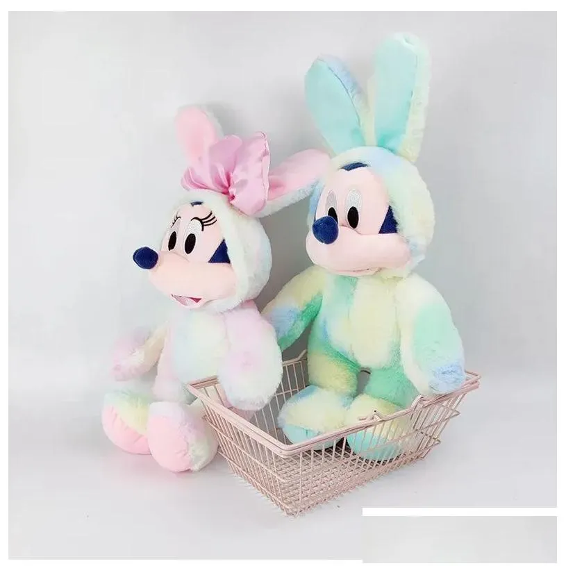 2024 Wholesale cute rabbit ears mouse plush toys Children`s games Playmate holiday gifts claw machine prizes