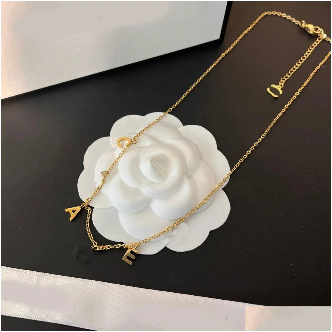 designer women brand letter pendant necklaces necklace 18k gold geometry necklace suitable for gift giving social gathering fashion versatile 