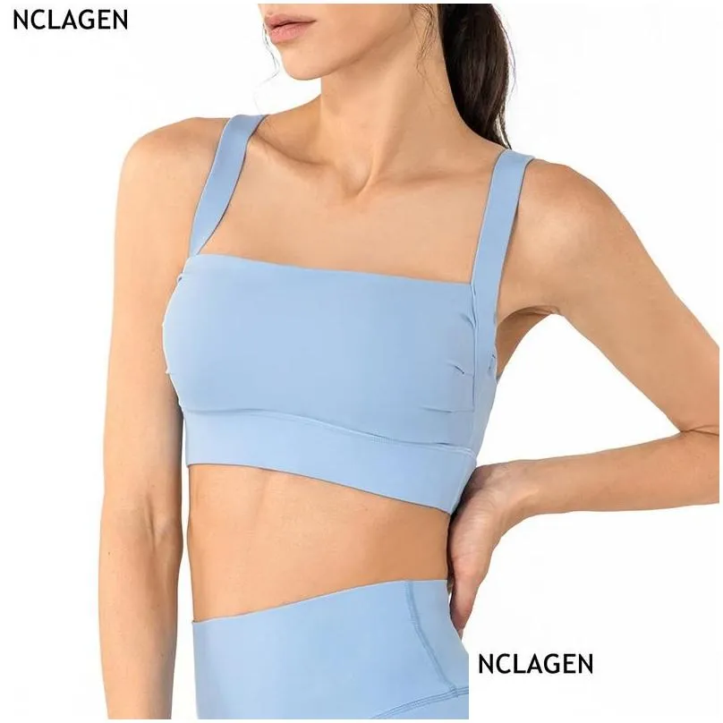 set NCLAGEN Sport Bra High Support New Sexy Back Sports Underwear Women`s Shockproof Running Yoga Vest Fitness Tank Top Gym Camisole