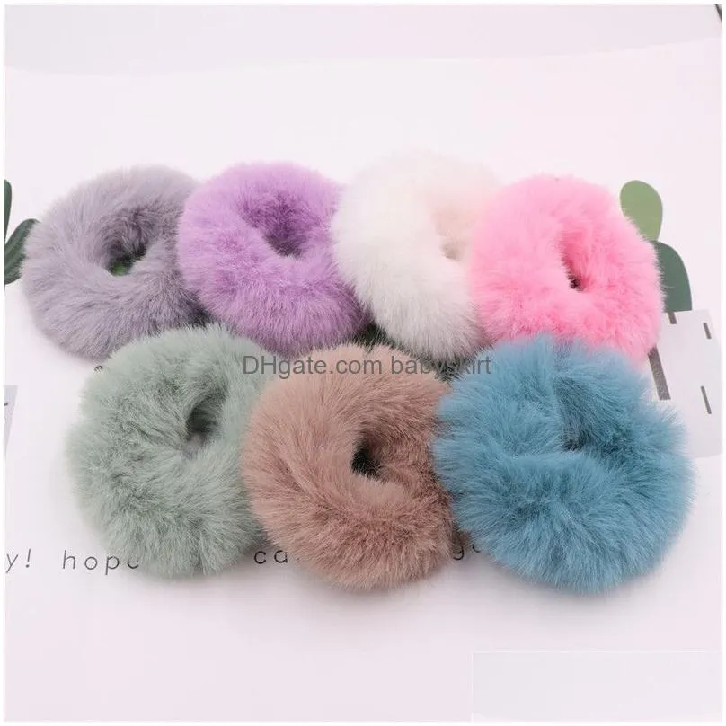 Ponytail Holder Scrunchy Elastic Hair Bands Loop Headwear Plush Hair Scrunchies Headband Accessories Girl Gift8879070