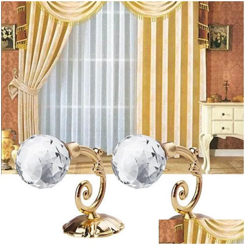 curtain poles 2pcs metal crystal glass holdback wall tie back hooks hanger holder luxurious window accessories drop 230613