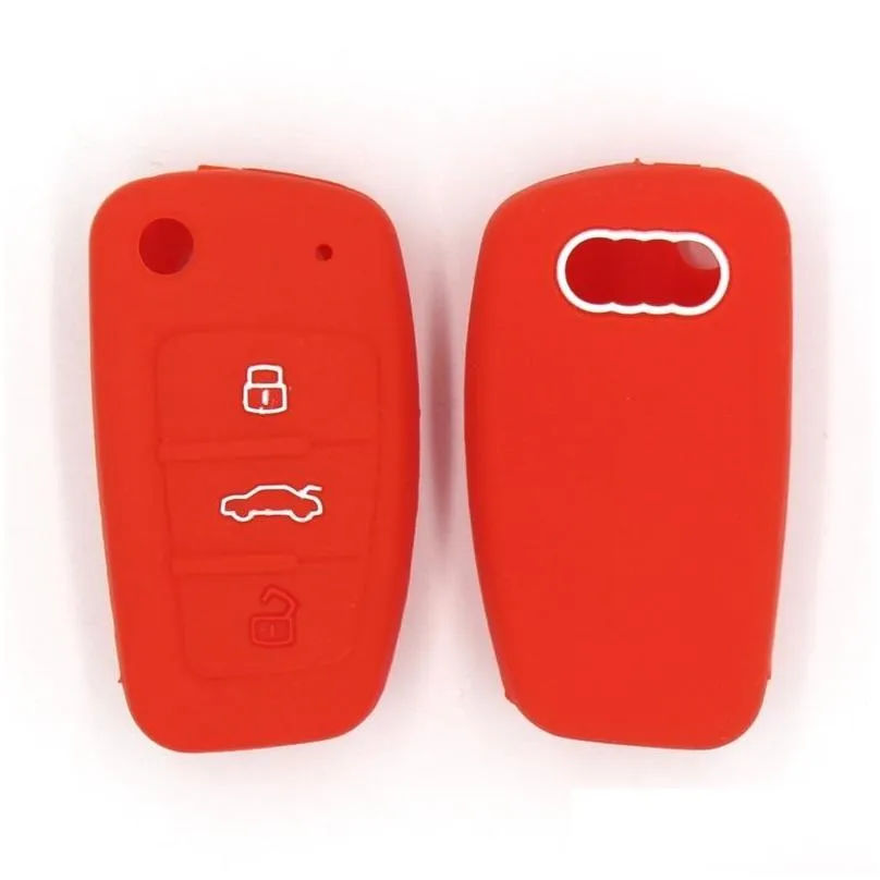 3 Button Silicone Car Remote Key Fob Shell Cover Key Case For A1 S1 A3 S3 A4 A6 RS6 TT Q3 Q77691919