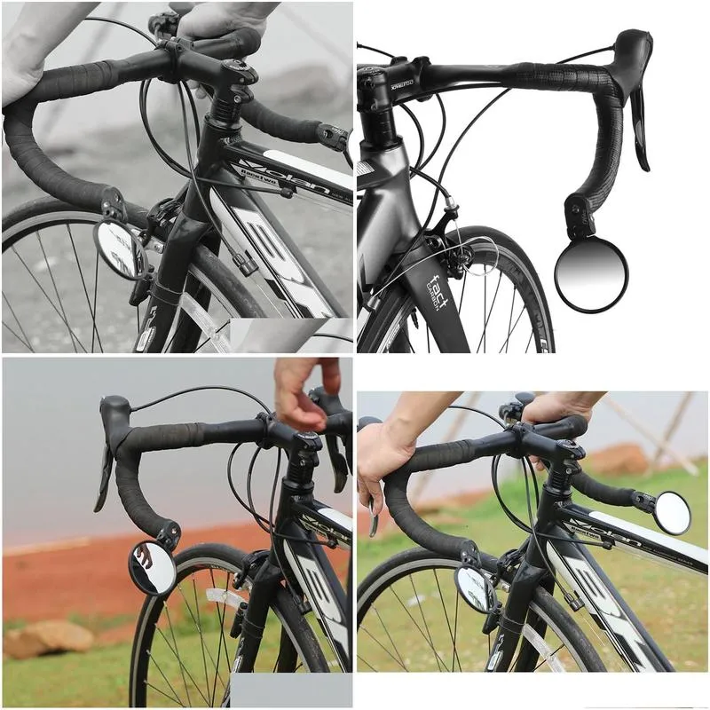 Handlebar End Bike Mirror Steel Lens Cycling Mirror Back Rear View Mirror Bicycle Accessories for Mountain Road Bike2736899