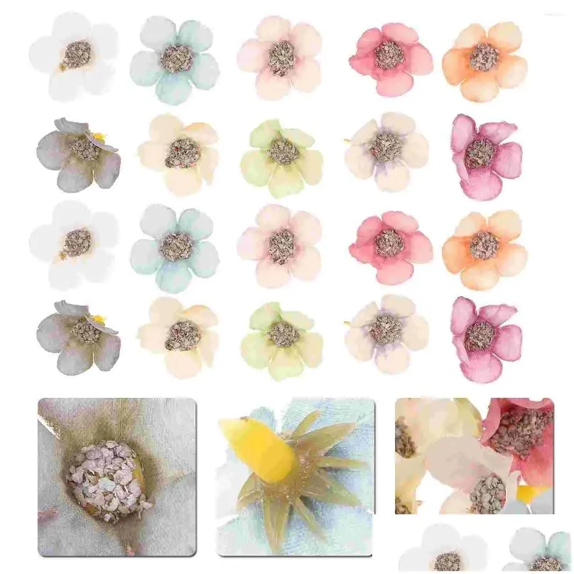 Decorative Flowers 100 Pcs Boho Decor Artificial Flower Faux Heads Mini Daisy Fake Headdress DIY
