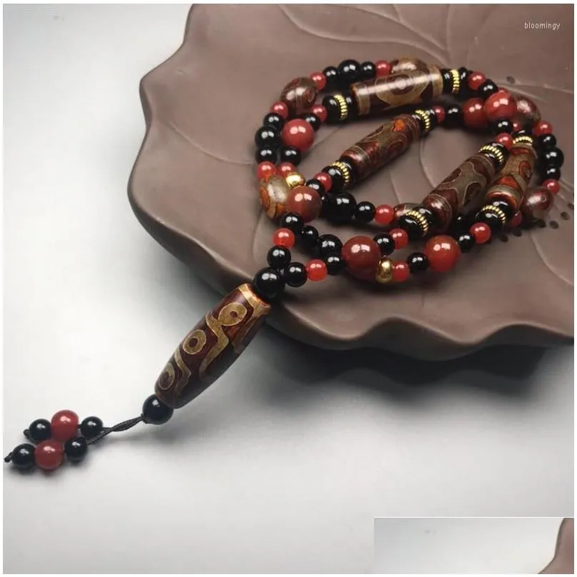 Chains Selling Natural Dzi Bead Necklace Charm Jewellery Womens Hand-Carved For Women Men Fashion Accessories A012 Drop Delivery Jew Otksq