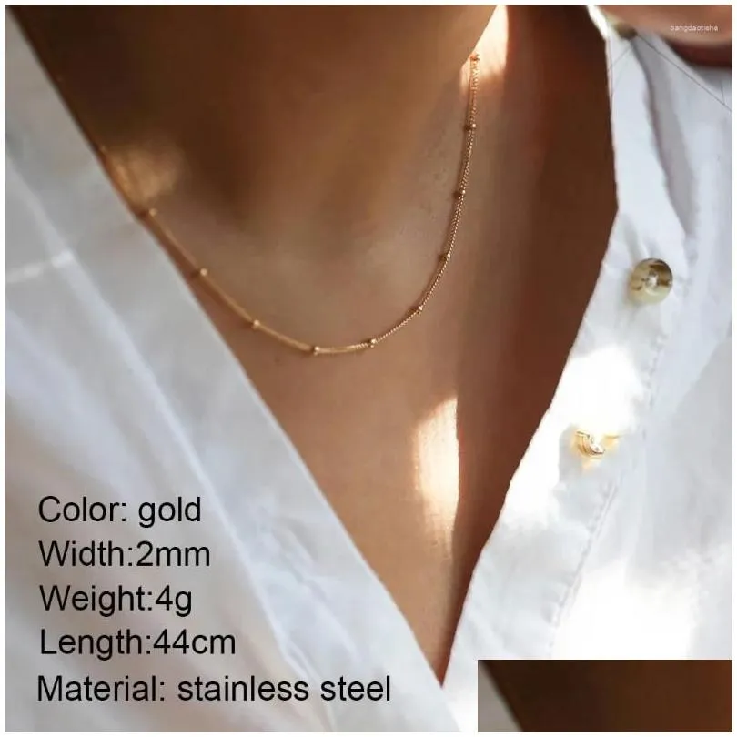 Chains Gold Color Necklace For Women Choker 316L Stainless Steel Chain Clavicle Letter Initial Name Jewelry Wholesale