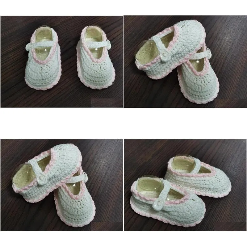 First Walkers Special Price Handmade Crochet Baby Sandals Spring Autumn Girls Shoes 11cm