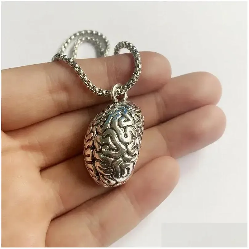 Pendant Necklaces Fashion Anatomical Humans Brain Cerebrum Human Body Organs Necklace Jewelry Gifts For Men