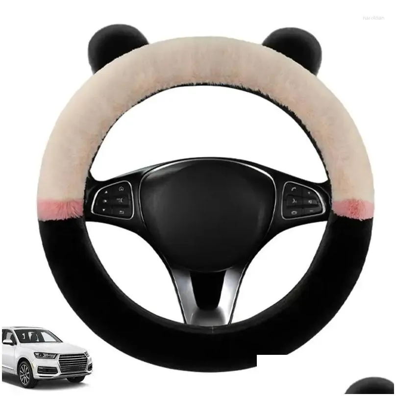 Covers Steering Wheel Covers Car Cover Cute Lovely Ear Shaped Anti Skid Preventing Stains Fluffy Interior Accessories For SUVs