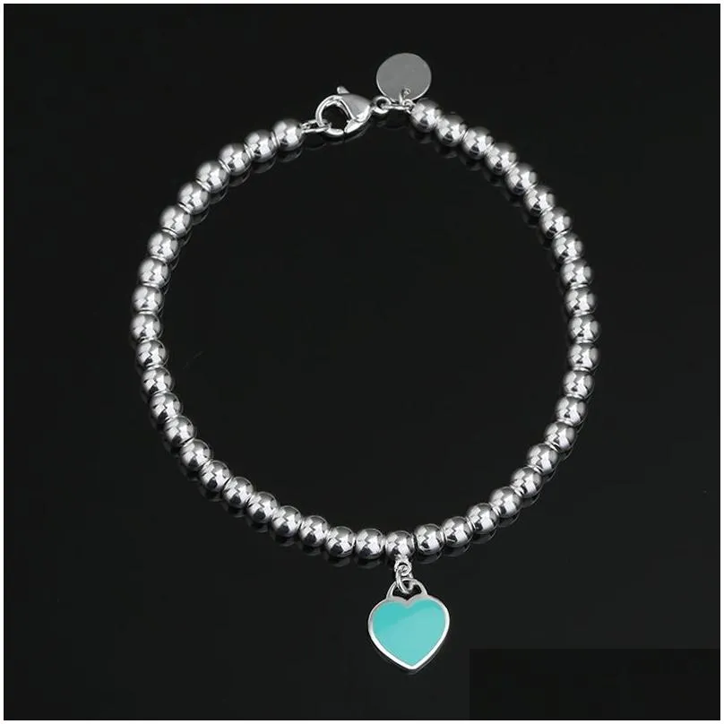 s925 beaded pendant necklace bracelets love ring multi-heart bracelet designer jewelry